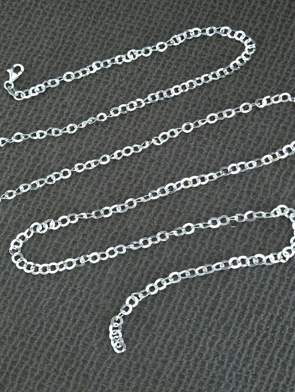 FAS Italy🇮🇹 Silver🤍 Twisted🧬 Flat Circle⭕️ Link Chain⛓️ - NWOT - Picture 14 of 15